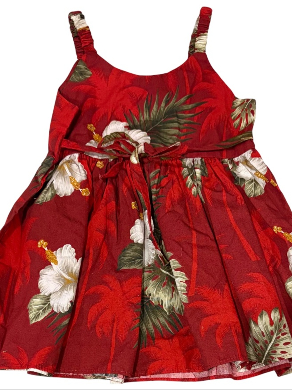 NWOT Hawaiian 🌺 Muumuu Aloha Hibiscus Fern Print Bungee Dress